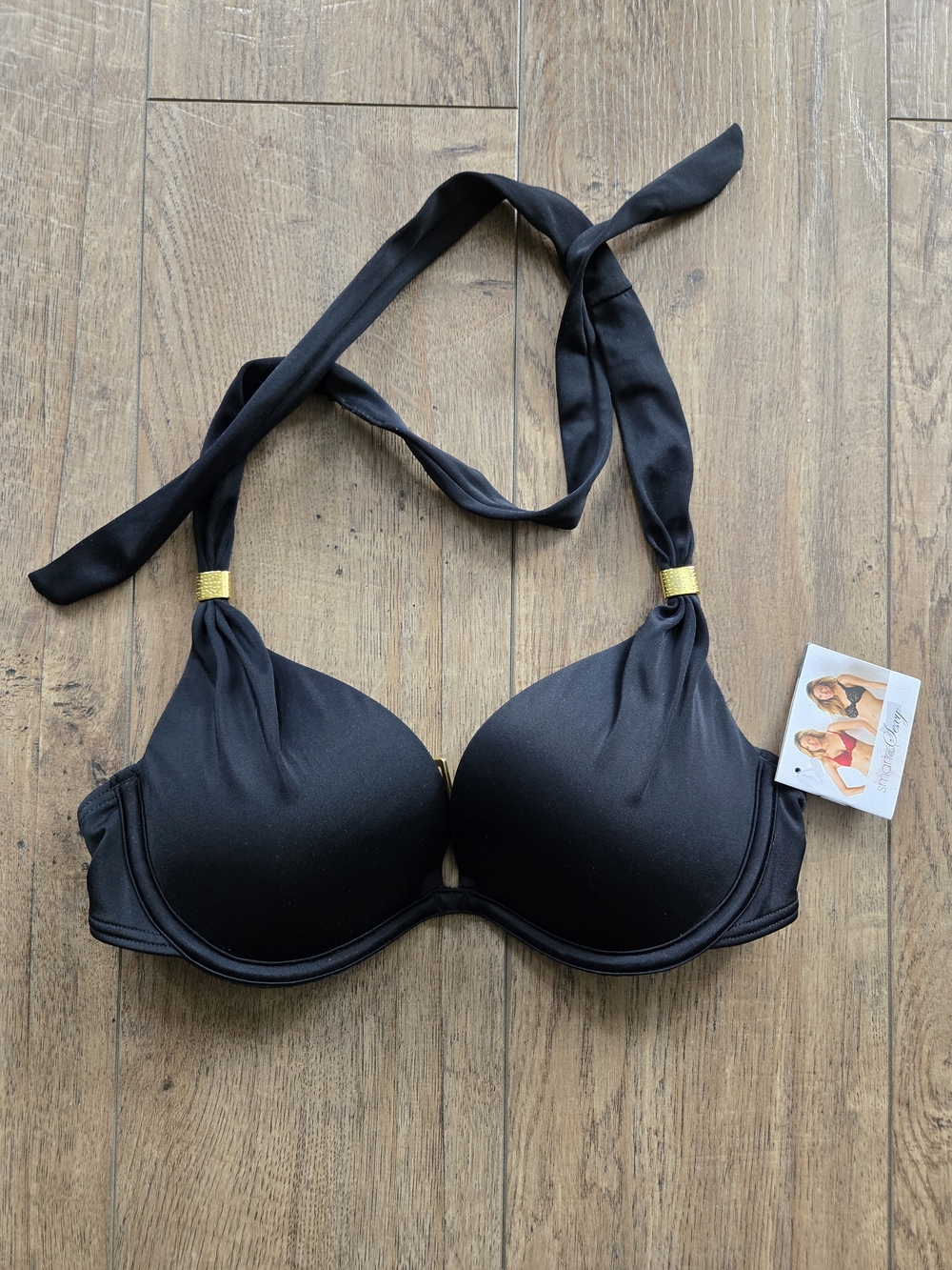 NEW Swim Secret Push-Up Halter Bikini Top | Black Hue Size 32C